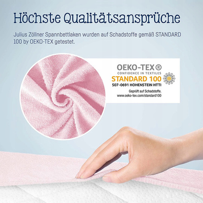 Zöllner fitted sheet Frottee for Cradle rosa 90x40