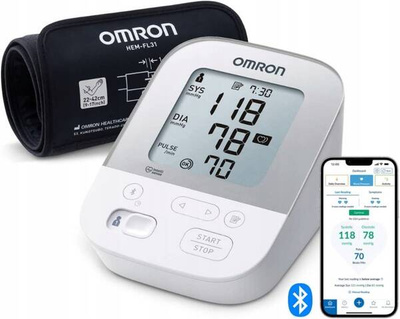 OMRON X4 Smart Ciśnieniomierz naramienny App Bluetooth biały