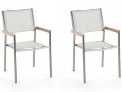 Beliani Zestaw 2 krzeseł ogrodowych biały GROSSETO